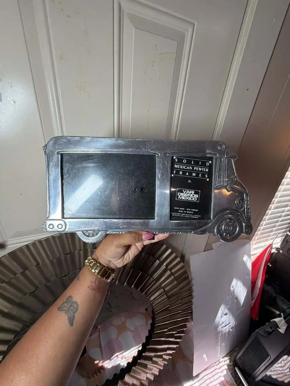 Vari Disenos Mexico Solid Mexican Pewter RV Motorhome Camper Bus Picture Frame